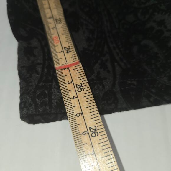 One 5 One Womans 2X Velvet Burnout Pants Black Flocked Paisley Stretch Going Out - Picture 7 of 15